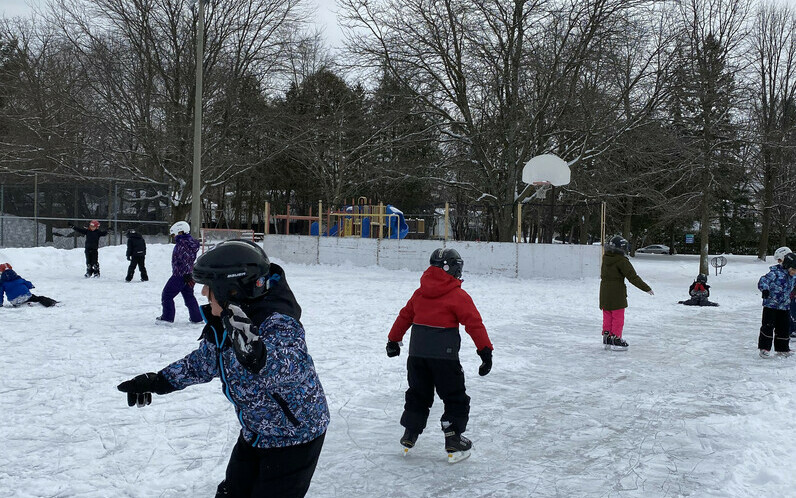 Students Skating on a rink